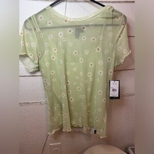 Women top - cute green mesh